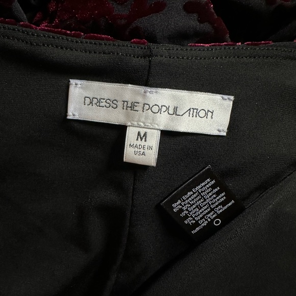 DRESS THE POPULATION Erica Velvet Maxi Wrap Dress Gown Hi Low Hem Sz Med - $178 - Picture 13 of 13